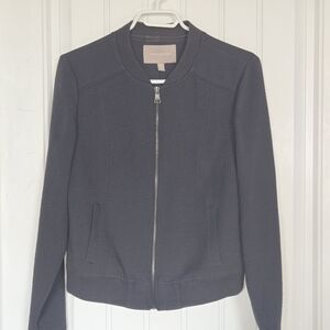 Women's Zip-Front Bomber Jacket in Charcoal